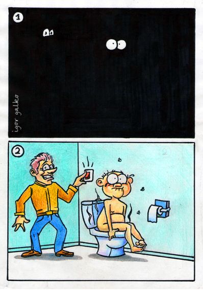 Карикатура: свет в туалете, IgorHalko