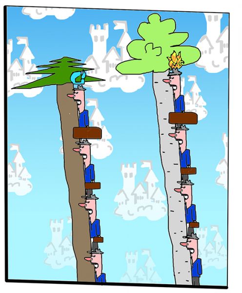 Карикатура: Чиновники грызут деревья, C1