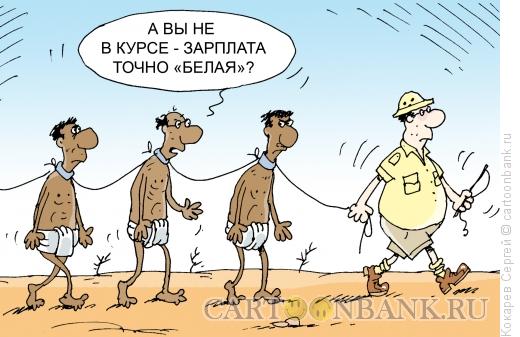 Карикатура: белая зарплата, Кокарев Сергей