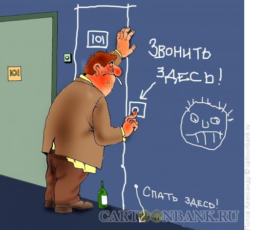 Карикатура: На автопилоте, Попов Александр
