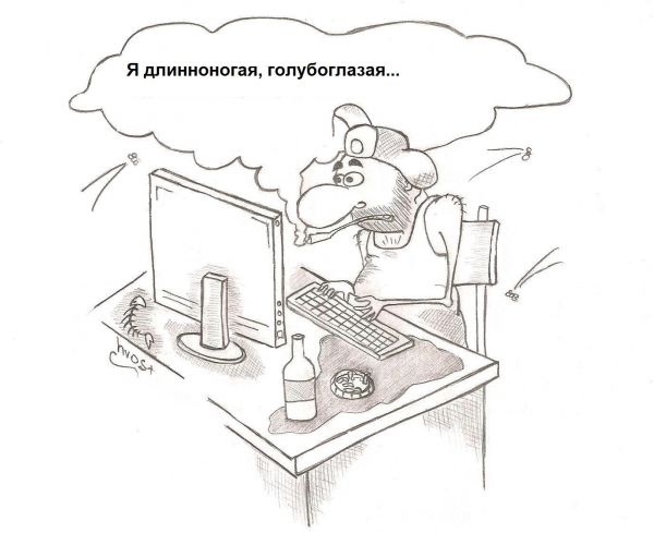 Карикатура: Знакомство по интернету, Роман Васько