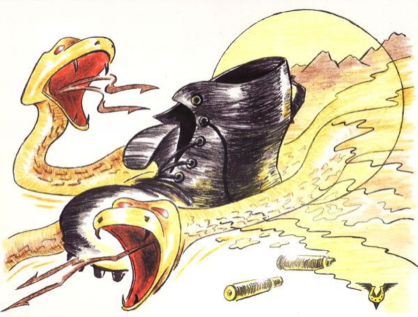 Карикатура: Песочные змеи (15 февраля), Владимир Уваров