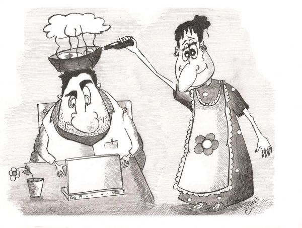 Карикатура: "Закипел", Роман Васько