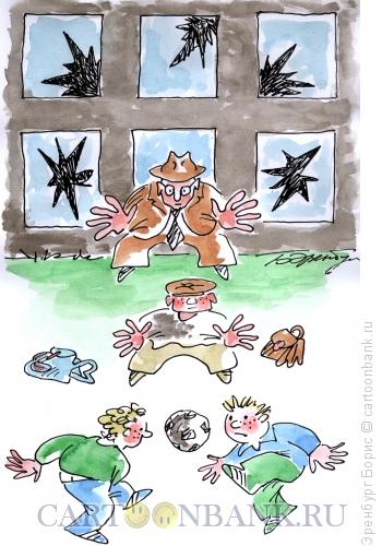 Карикатура: Разбитые стекла, Эренбург Борис