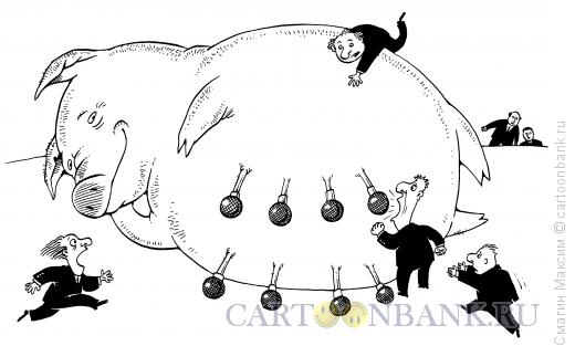 Карикатура: Свинья с микрофонами, Смагин Максим