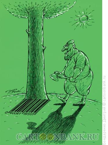 Карикатура: Дерево и штрих-код, Бондаренко Дмитрий