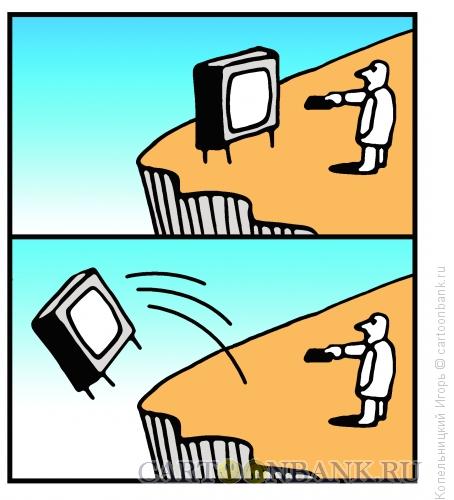 Карикатура: телевизор падает, Копельницкий Игорь