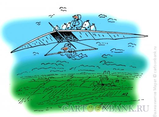 Карикатура: Сельский дельтаплан, Валиахметов Марат