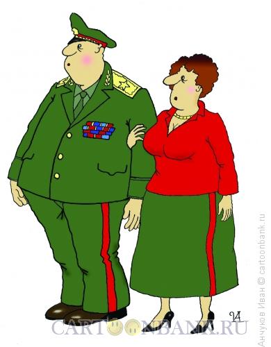 Карикатура: генерал и генеральша, Анчуков Иван