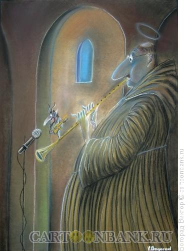 Карикатура: Святой флейтист, Богорад Виктор