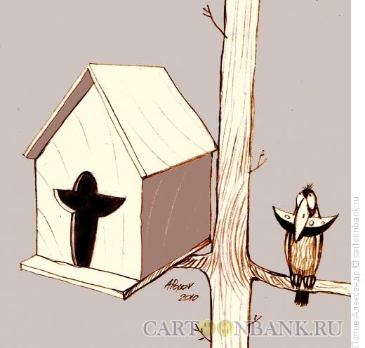 Карикатура: Ворон с привилегиями, Попов Александр