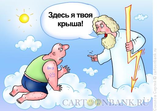 Карикатура: небесная крыша, Соколов Сергей