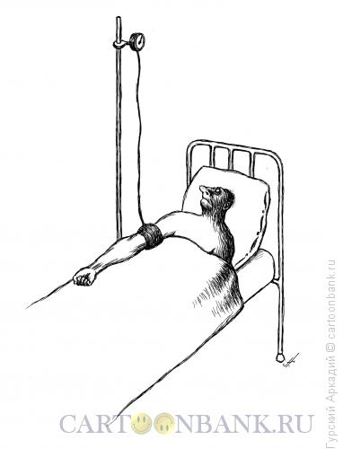 Карикатура: Больной с тонометром, Гурский Аркадий