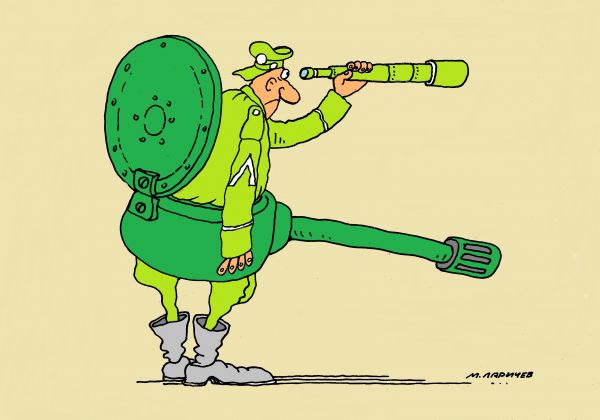 Карикатура: танкист, михаил ларичев