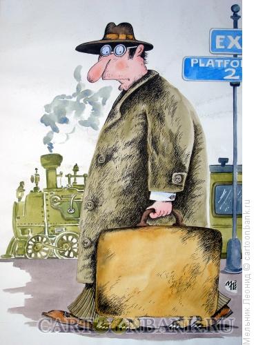 Карикатура: Пассажир, Мельник Леонид