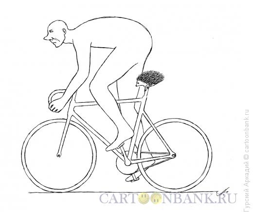 Карикатура: велосипедист, Гурский Аркадий