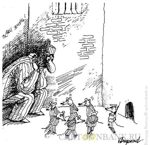 Карикатура: Заключенный и мыши, Богорад Виктор