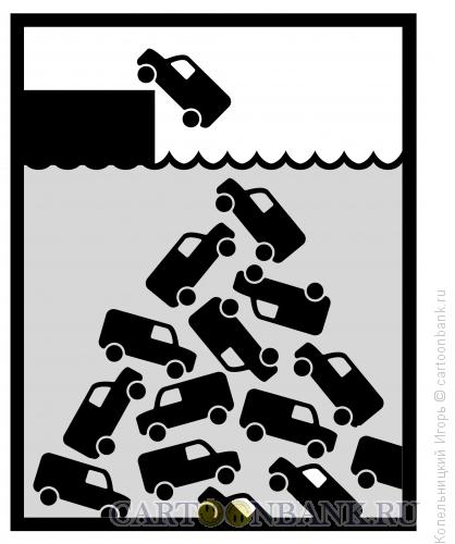 Карикатура: машины падают, Копельницкий Игорь