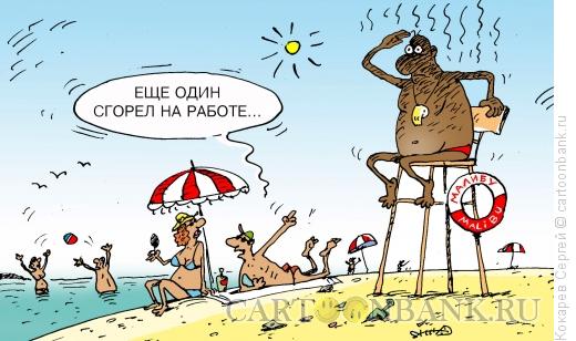 Карикатура: спасатель малибу, Кокарев Сергей