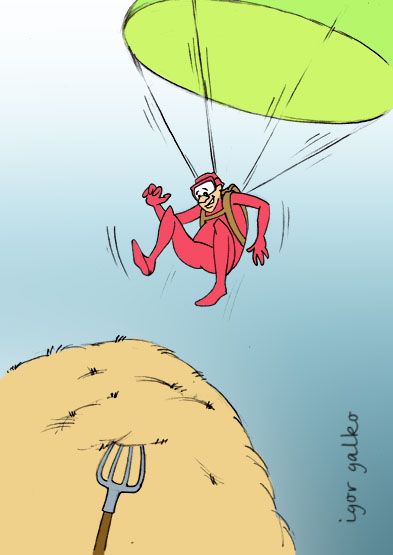 Карикатура: парашютист, игорь галко