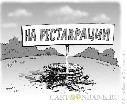 Карикатура: На реставрации, Дубинин Валентин