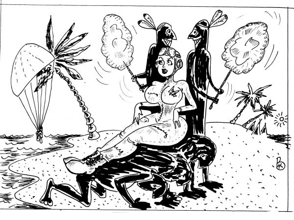 Карикатура: Живой трон, Валерий Каненков