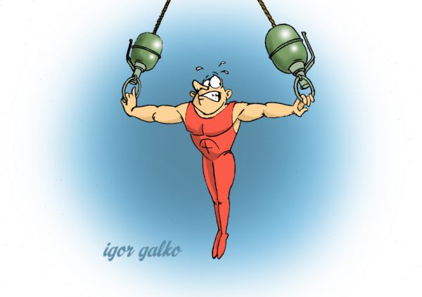 Карикатура: гимнаст, IgorHalko