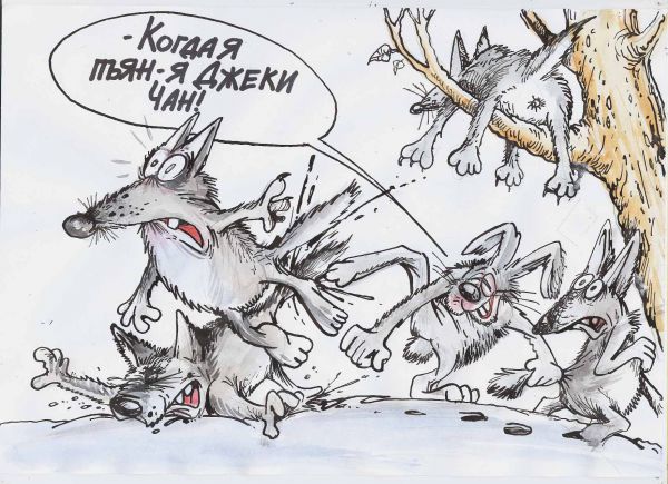 Карикатура: Заяц во хмелю!, Бауржан Избасаров