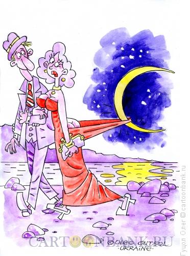 Карикатура: Прогулка под луной, Гуцол Олег
