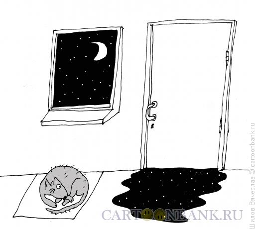 Карикатура: Собака и ночь, Шилов Вячеслав