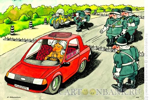 Карикатура: Йог в авто, Дружинин Валентин