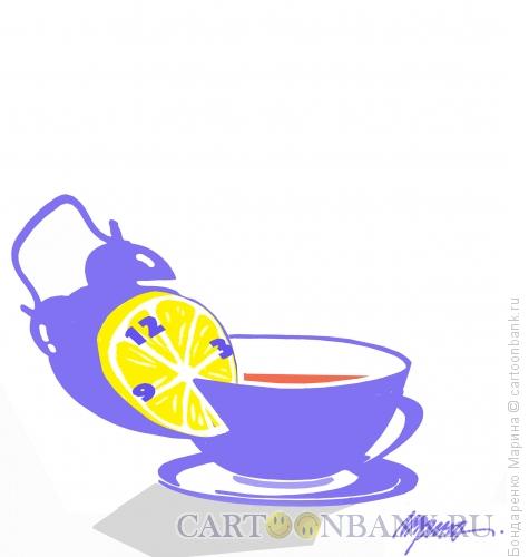 Карикатура: Чай с будильником, Бондаренко Марина