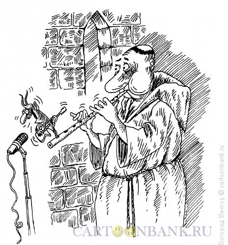 Карикатура: Святой флейтист, Богорад Виктор