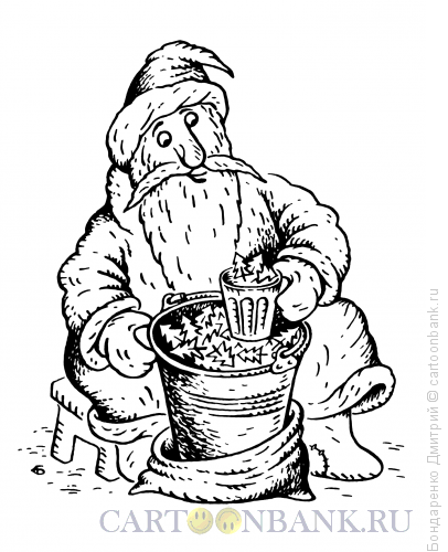 Карикатура: Торговец ёлками, Бондаренко Дмитрий