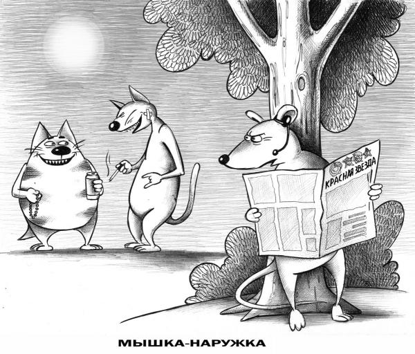 Карикатура: Мышка-наружка, Сергей Корсун