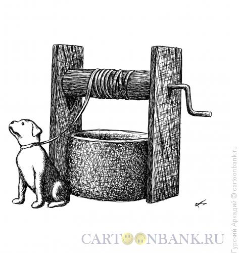 Карикатура: собака и колодец, Гурский Аркадий