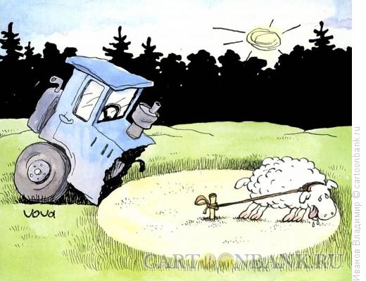 Карикатура: Голодная овечка, Иванов Владимир