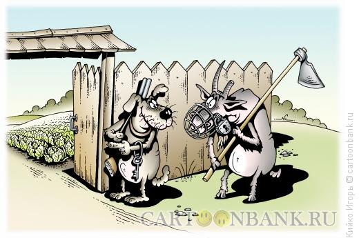 Карикатура: Козел в огороде, Кийко Игорь