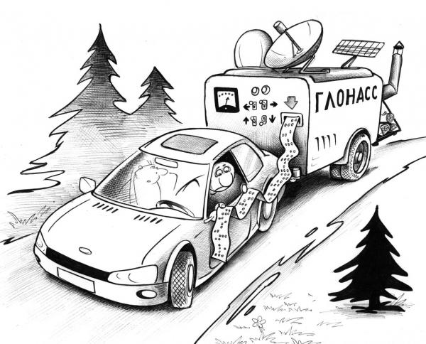 Карикатура: ГЛОНАСС в действии, Сергей Корсун