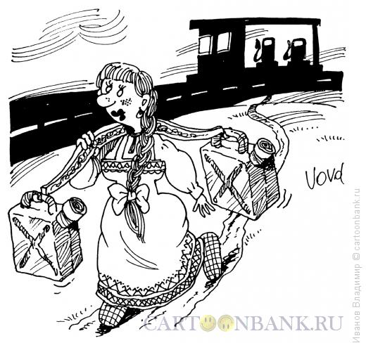 Карикатура: Современная барышня, Иванов Владимир