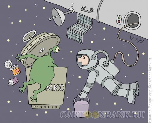 Карикатура: Космический мусор, Иванов Владимир