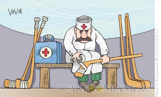 Карикатура: Скучающий доктор, Иванов Владимир