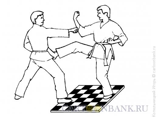 Карикатура: Карате и шахматы, Копельницкий Игорь
