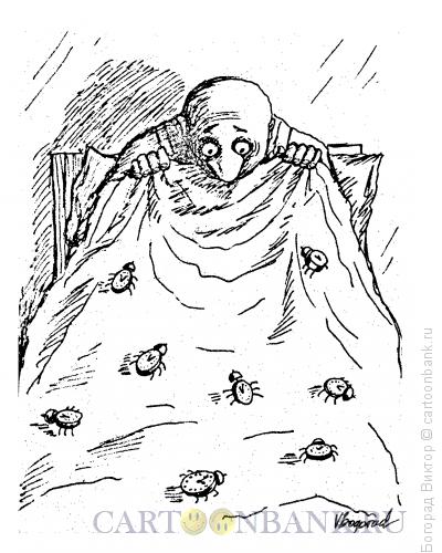 Карикатура: Ползующие будильники, Богорад Виктор