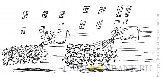 Карикатура: Выгул кошек и собак, Богорад Виктор