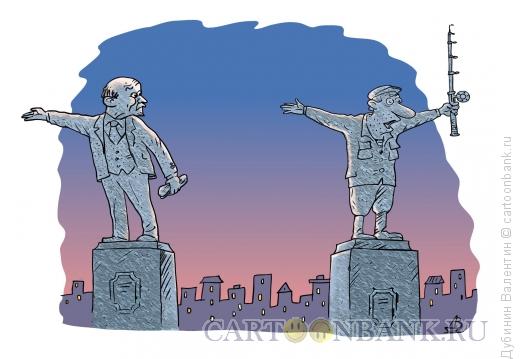 Карикатура: Памятник рыбаку, Дубинин Валентин