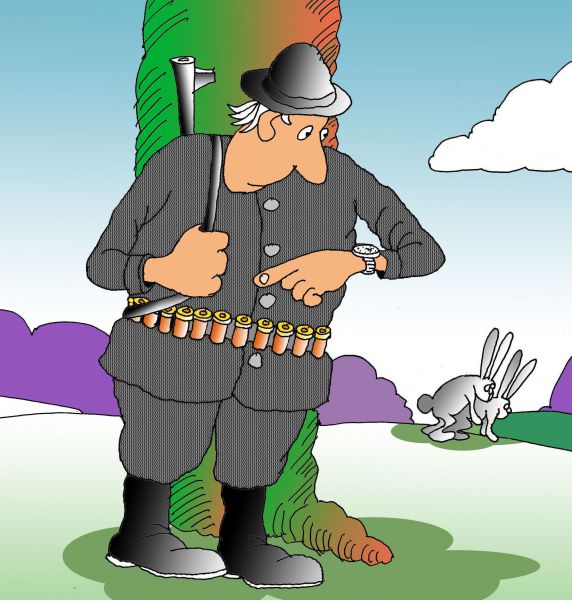 Карикатура: Охотник с пониманием, Николай Кинчаров