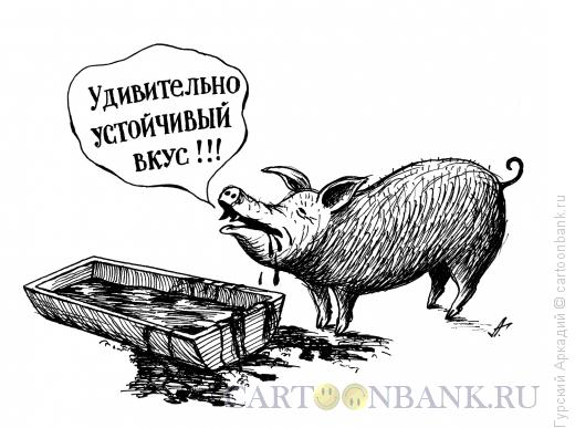 Карикатура: свинья у корыта, Гурский Аркадий