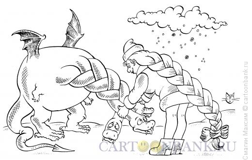Карикатура: Новогодняя косичка, Смагин Максим