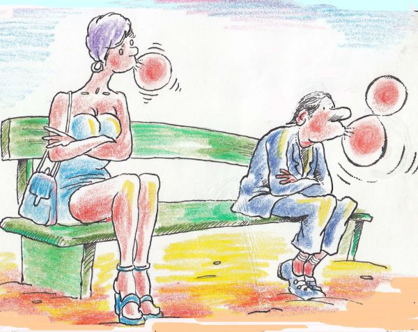 Карикатура: Мысли мужчины о празднике, Николай Кинчаров